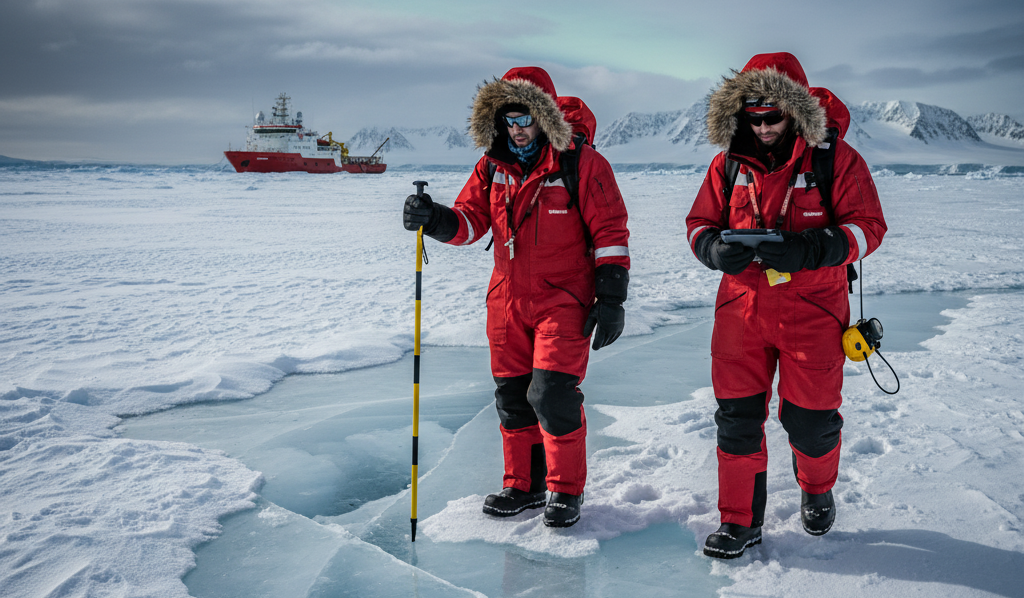 Chercheurs scientifiques TAAF en mission terrain sur les bases polaires